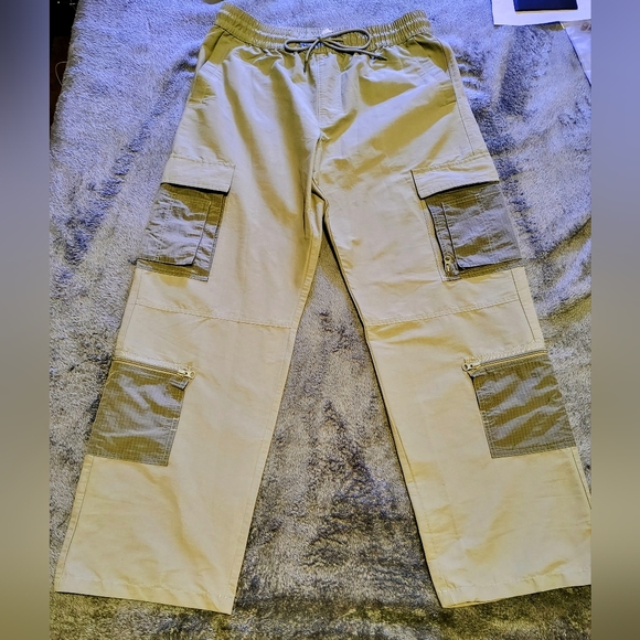 NEW PacSun Gray Canvas Baggy Cargo Pants - Picture 1 of 3